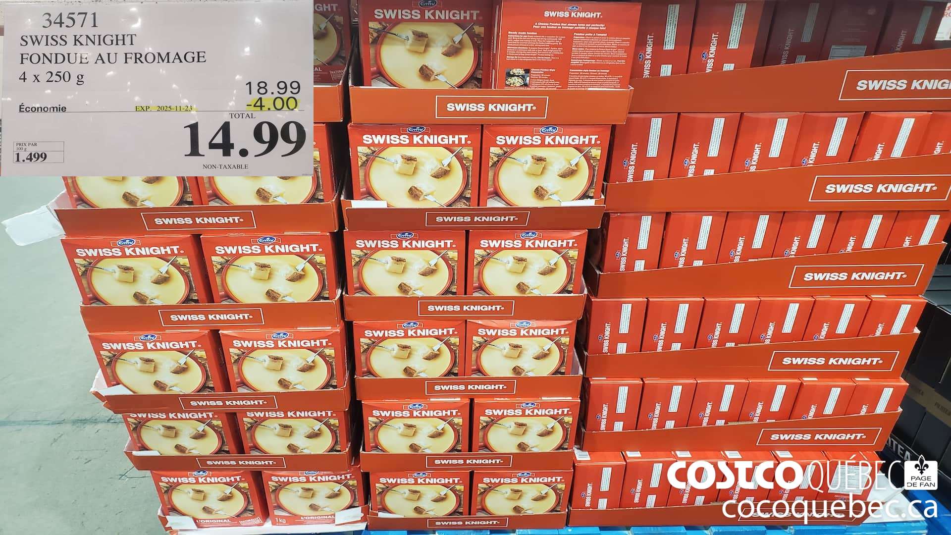 34571 SWISS KNIGHT FONDUE AU FROMAGE 4 x 250 ($4.00 INSTANT SAVINGS EXPIRES ON 2025-11-23) $14.99