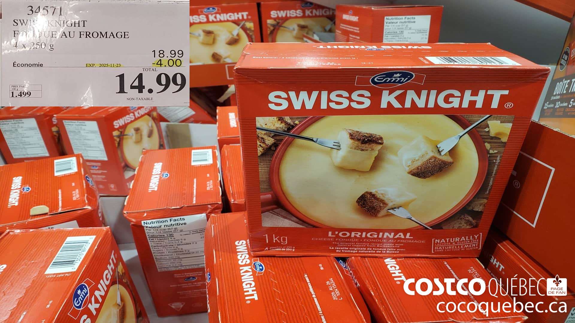 34571 SWISS KNIGHT FONDUE AU FROMAGE 4 x 250 ($4.00 INSTANT SAVINGS EXPIRES ON 2025-11-23) $14.99