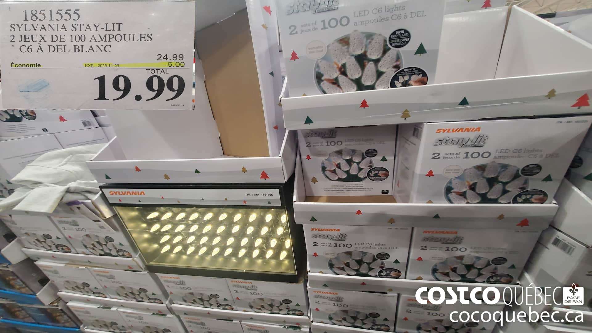 1851555 SYLVANIA STAY-LIT 2 JEUX DE 100 AMPOULES C6 A DEL BLANC ($5.00 INSTANT SAVINGS EXPIRES ON 2025-11-23) $19.99