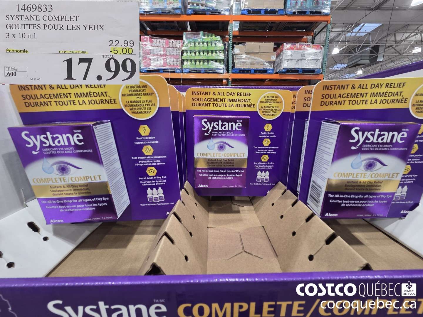 1469833 SYSTANE COMPLET GOUTTES LUBRIFIANTES POUR LES YEUX 3 X 10 ML  ($5.00 INSTANT SAVINGS EXPIRES ON 2025-11-09) $17.99