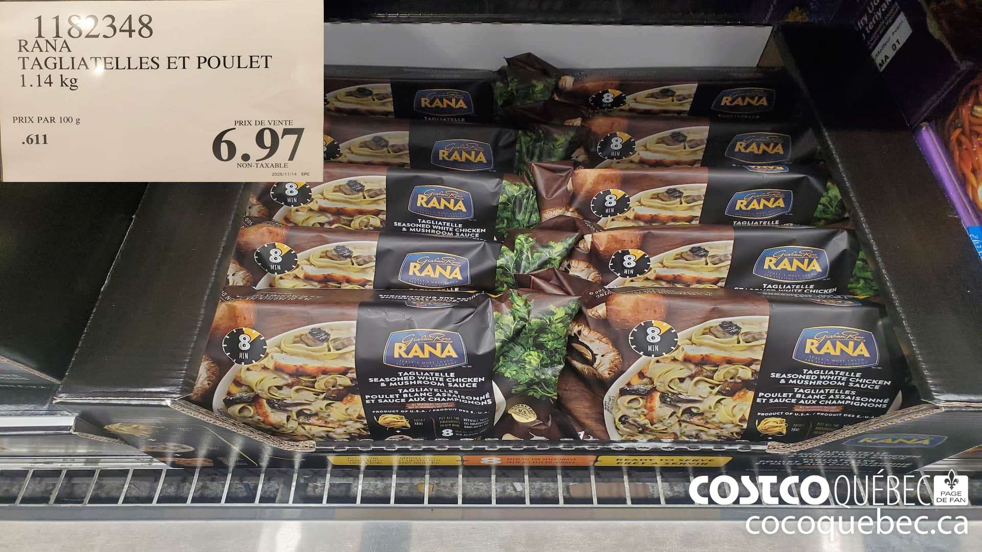 1182348 TAGLIATELLES ET POULET 1.14 kg  $6.97