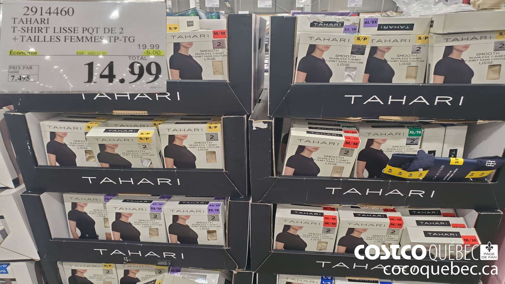2914460 TAHARI T-SHIRT LISSE POT DE 2 +TAILLES FEMMES TP-TG  ($5.00 INSTANT SAVINGS EXPIRES ON 2025-11-23) $14.99
