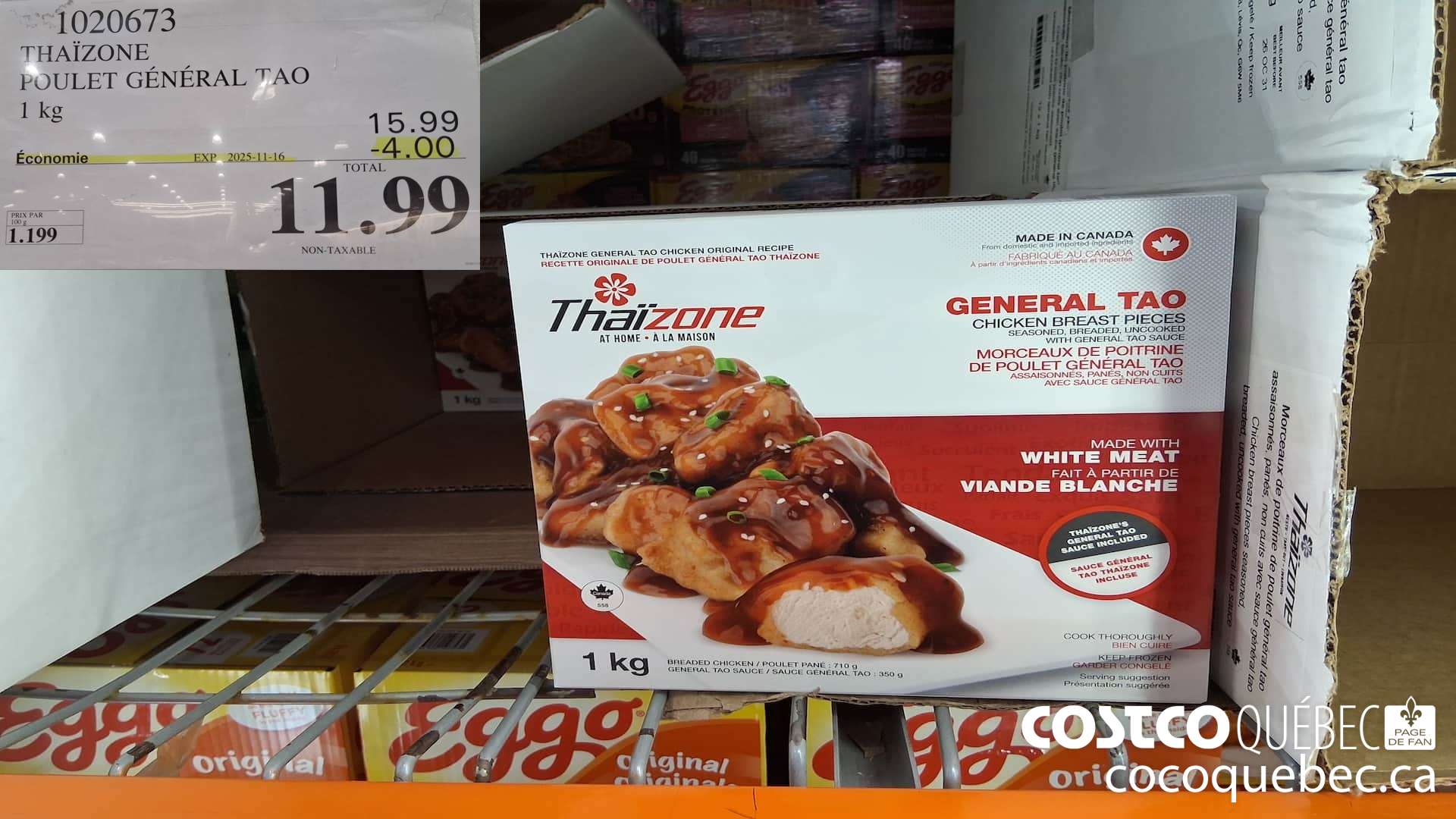 1020673 THAIZONE POULET GENERAL TAO 1kg  ($4.00 INSTANT SAVINGS EXPIRES ON 2025-11-16) $11.99