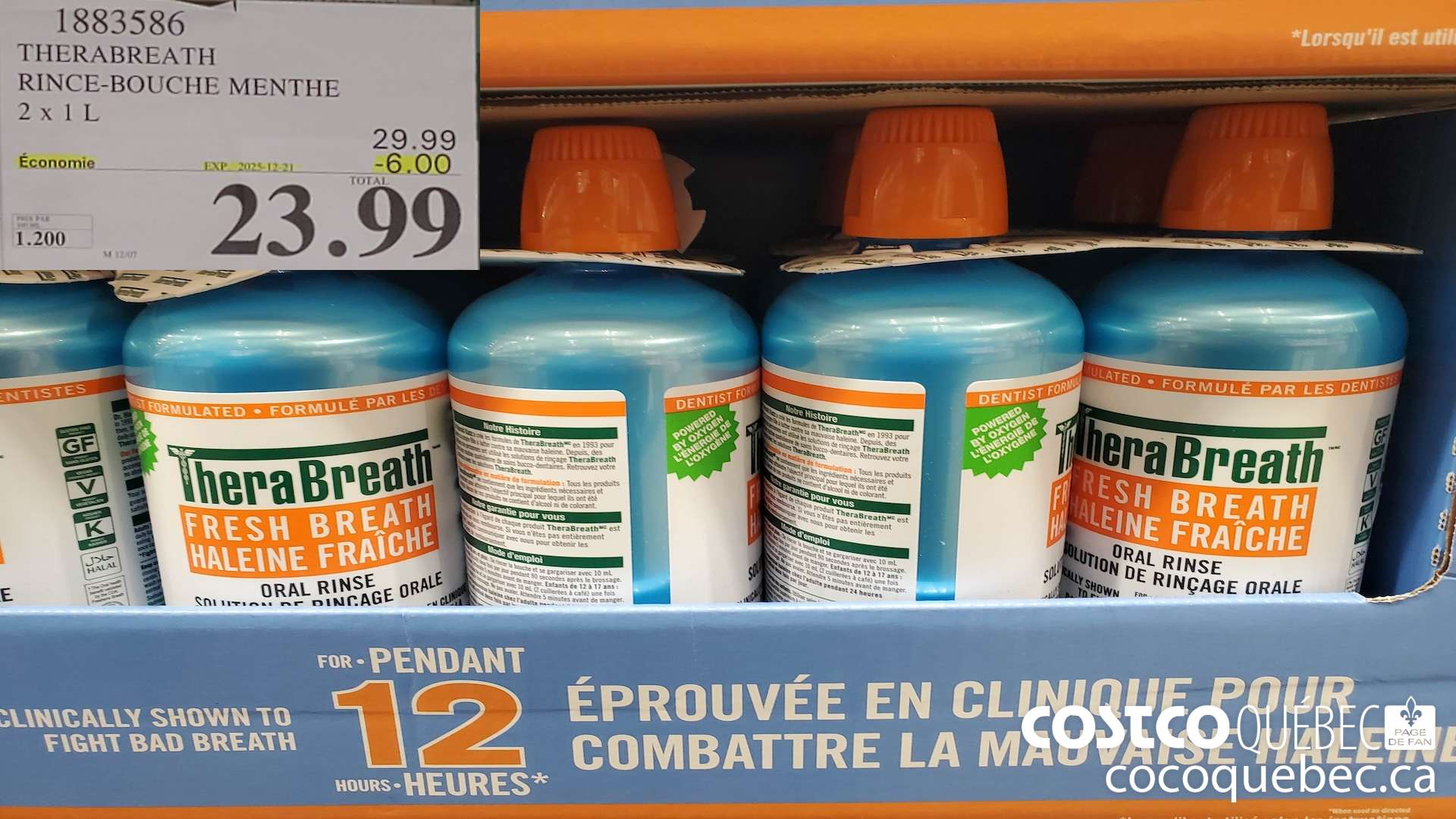 1883586 THERABREATH RINCE-BOUCHE MENTHE  ($6.00 INSTANT SAVINGS EXPIRES ON 2025-12-21) $23.99