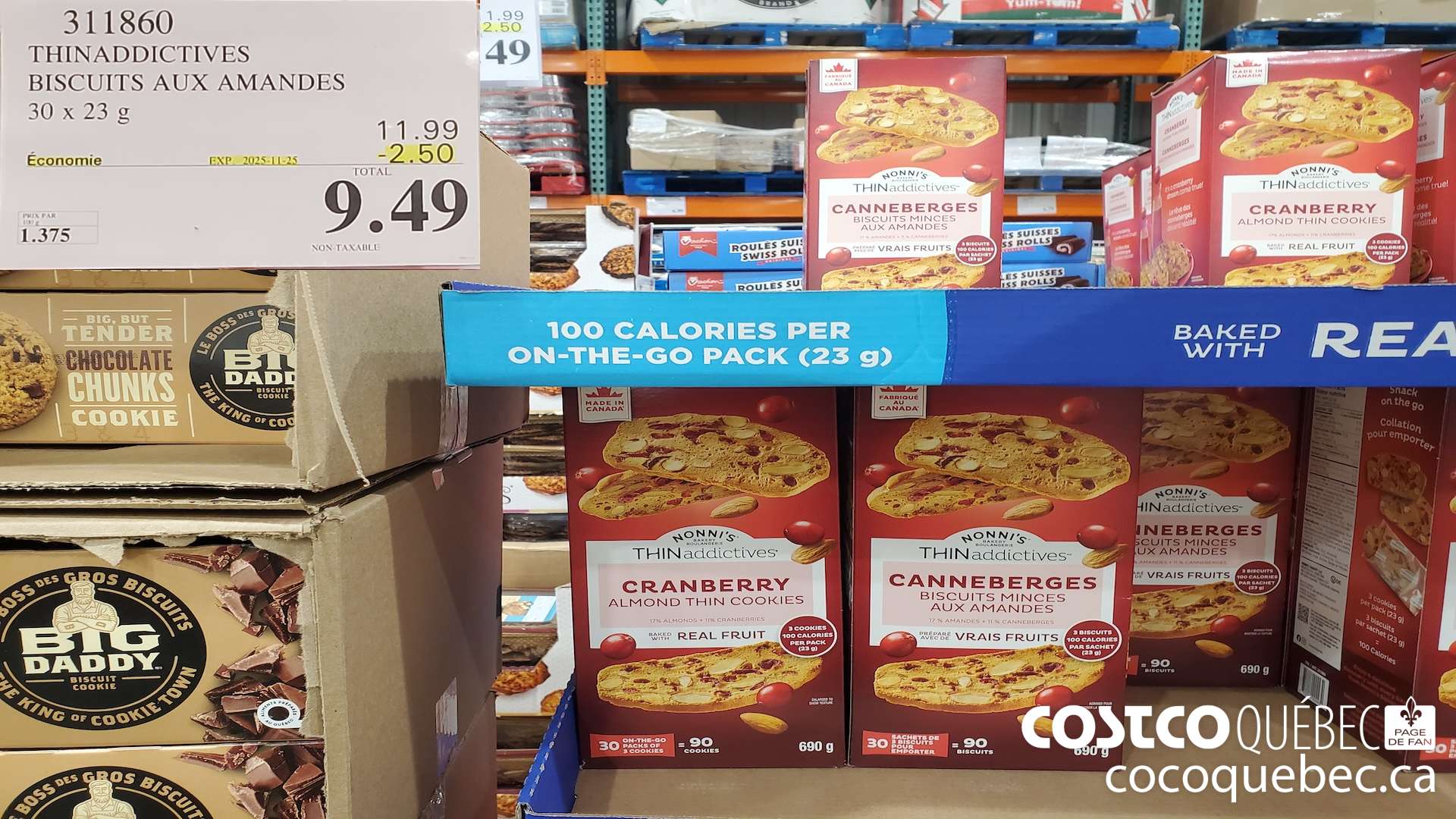 311860 THINADDICTIVES BISCUITS AUX AMANDES  ($2.50 INSTANT SAVINGS EXPIRES ON 2025-11-25) $9.49