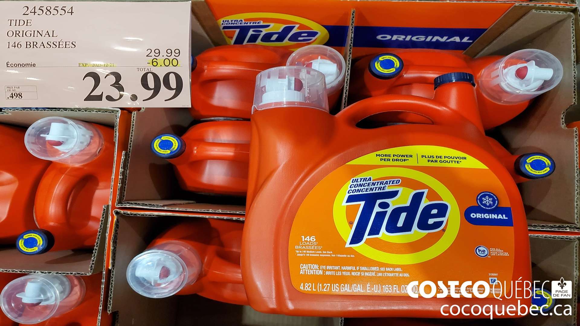 2458554 TIDE ORIGINAL 146 BRASSEES  ($6.00 INSTANT SAVINGS EXPIRES ON 2025-12-21) $23.99