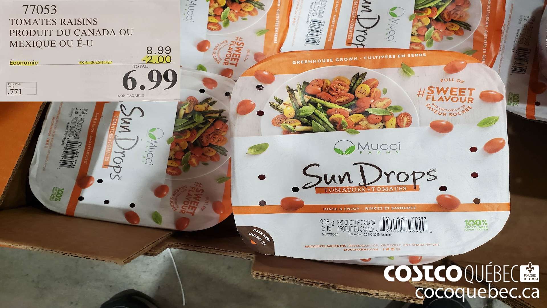 77053 TOMATES RAISINS PRODUIT DU CANADA OU MEXIQUE OU E-U ($2.00 INSTANT SAVINGS EXPIRES ON 2025-11-27) $6.99