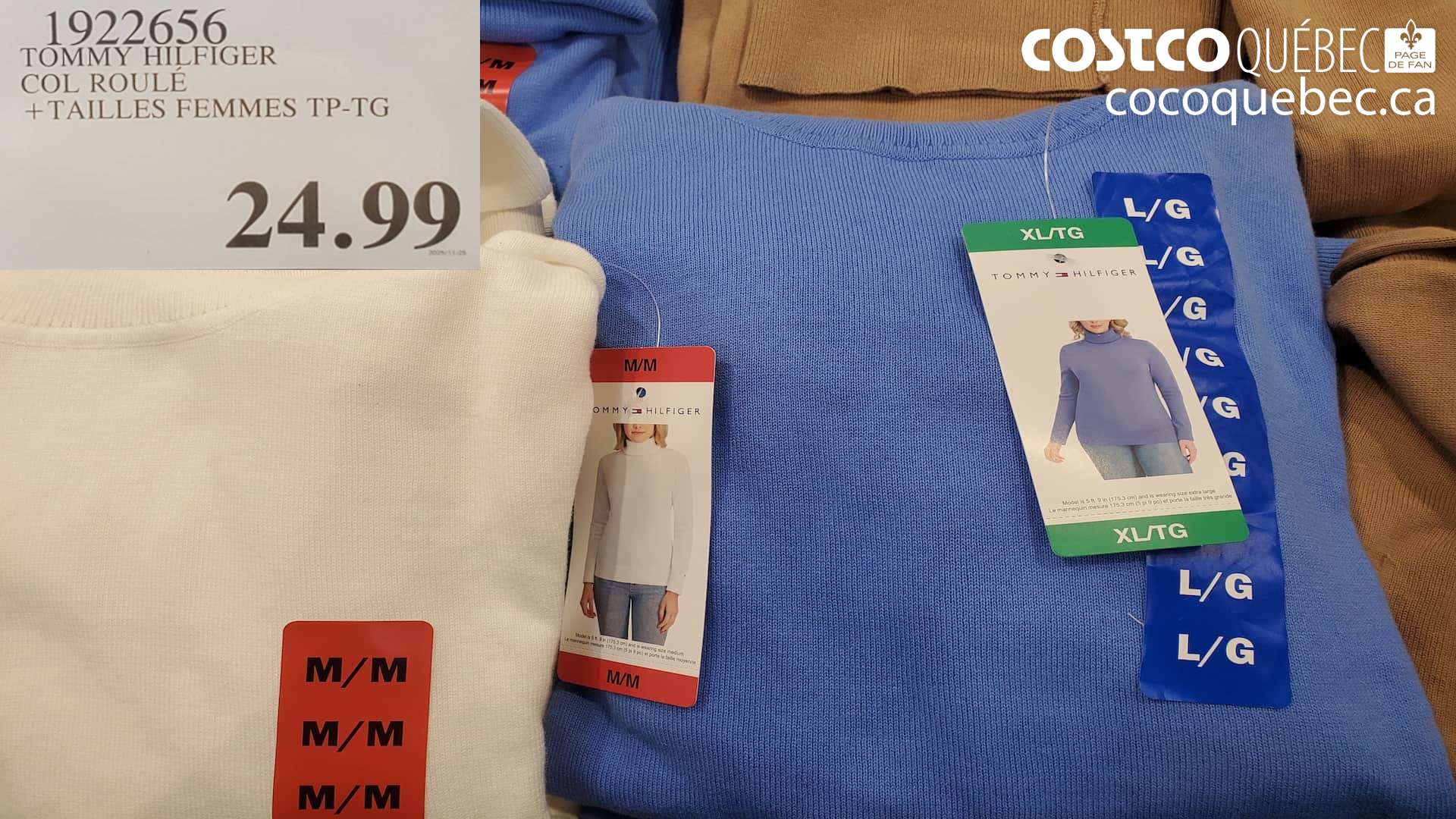 1922656 TOMMY HILFIGER COL ROULE +TAILLES FEMMES TP-TG  $24.99