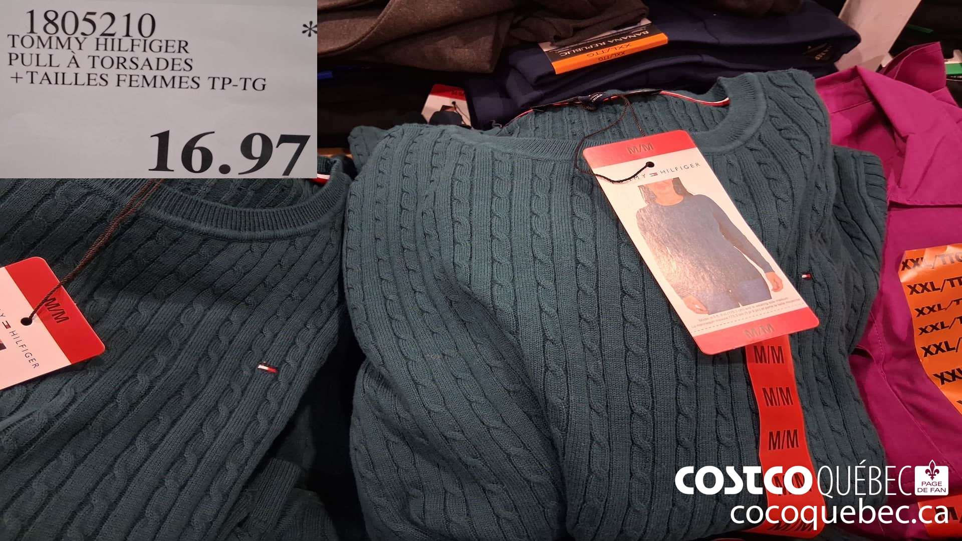 1805210 TOMMY HILFIGER PULL A TORSADES TAILLES FEMMES TP-TG  $16.97