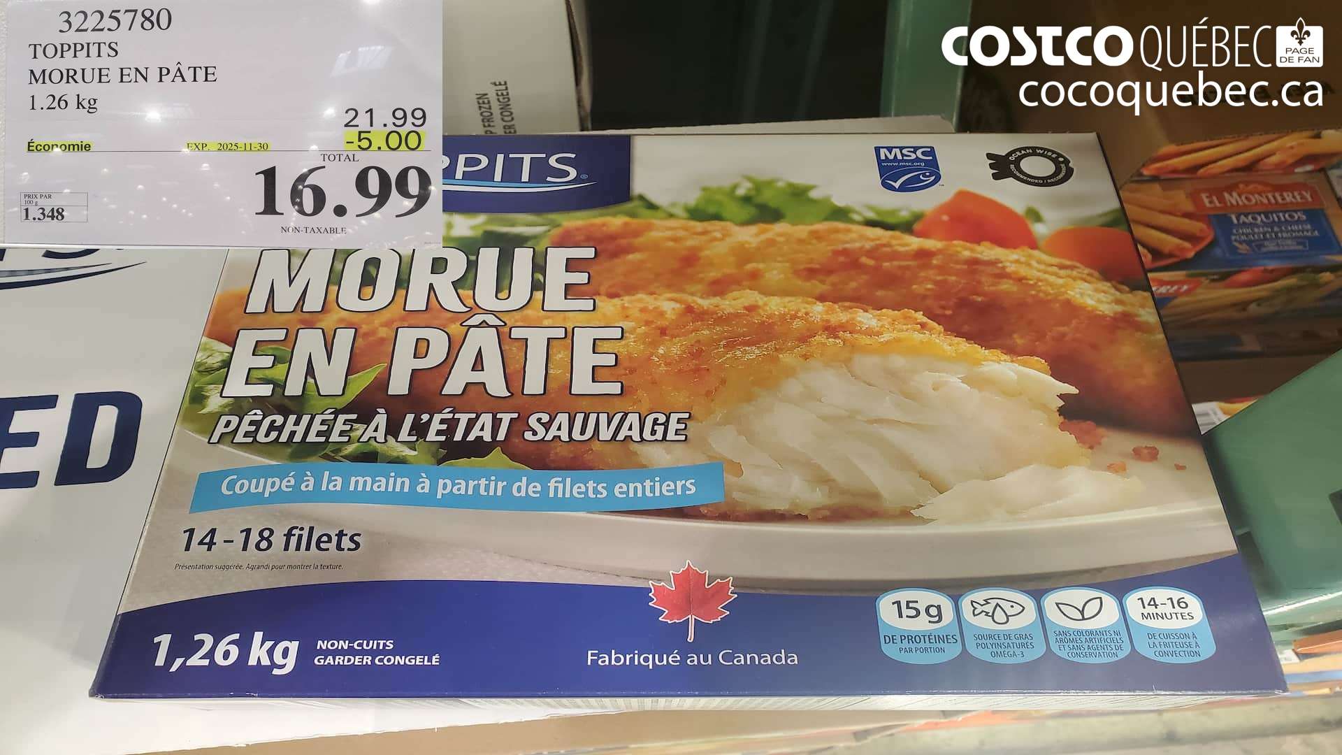 3225780 TOPPITS : MORUE EN PATE 1.26 kg ($5.00 INSTANT SAVINGS EXPIRES ON 2025-11-30) $16.99