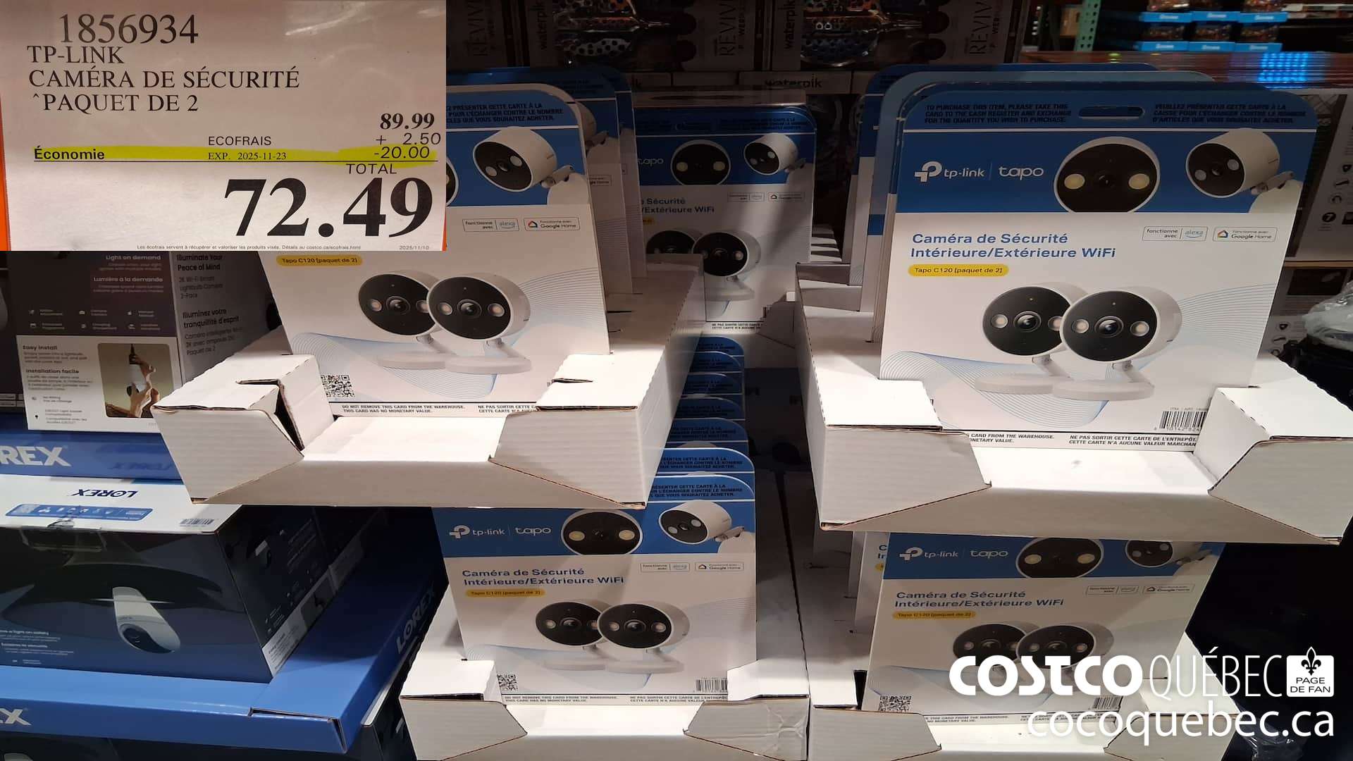 1856934 TP-LINK CAMERA DE SECURITE PAQUET DE 2  ($20.00 INSTANT SAVINGS EXPIRES ON 2025-11-23) $72.49