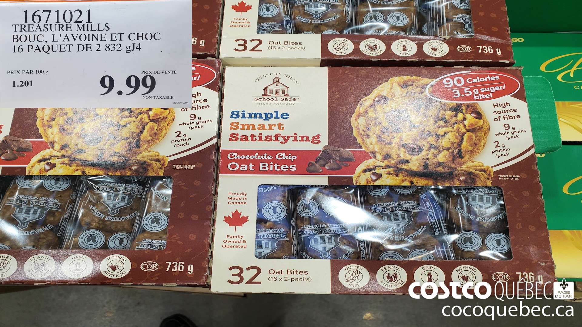 1671021 TREASURE MILLS BOUC, L'AVOINE ET CHOC 16 PAQUET DE 2 832 gJ4 $9.99