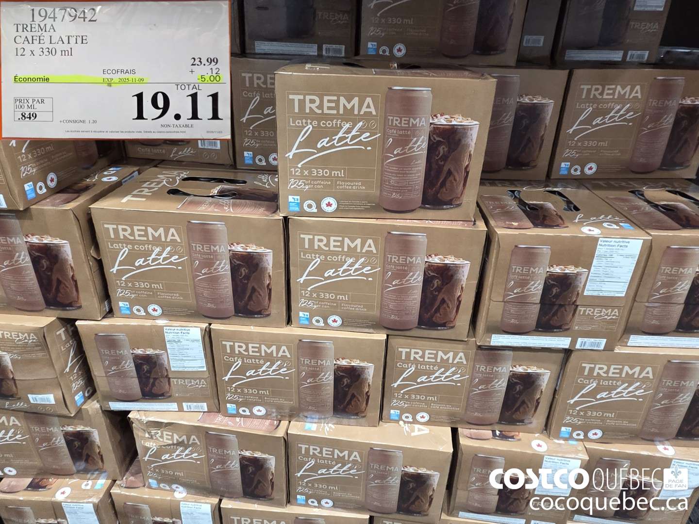 1947942 TREMA CAFE LATTE 12 X 330ML ($5.00 INSTANT SAVINGS EXPIRES ON 2025-11-09) $19.11