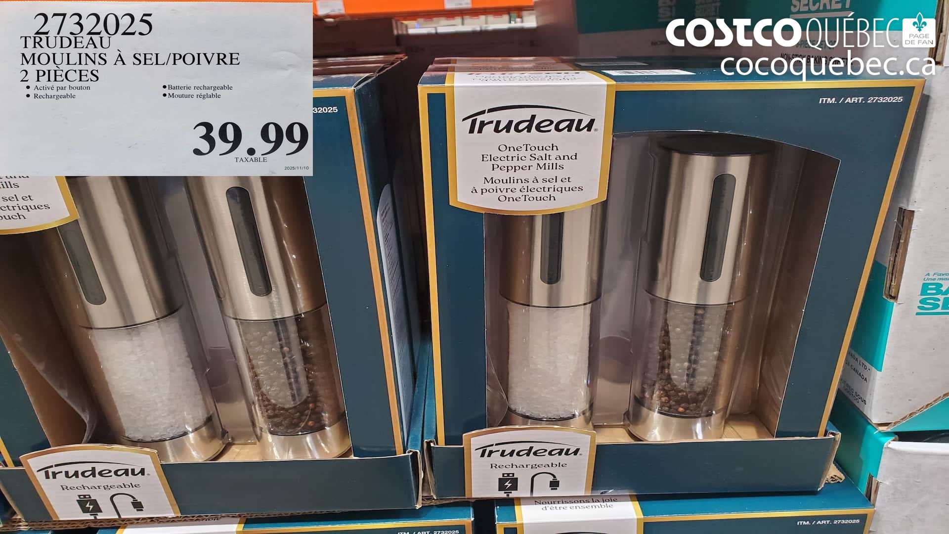 2732025 TRUDEA MOULINS: A SEL/POIVRE 2 PIECES  $39.99