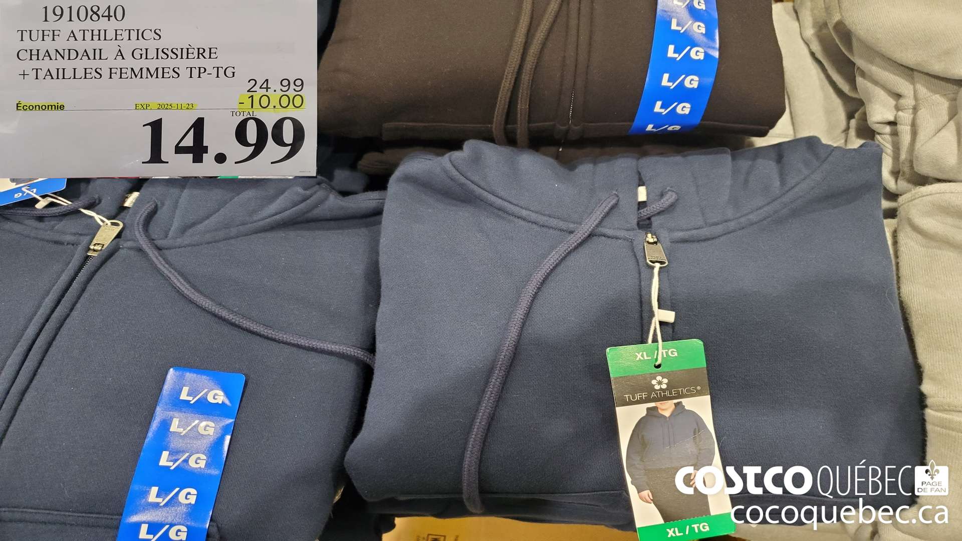 1910840 TUFF ATHLETICS CHANDAIL A GLISSIERE + TAILLES FEMMES TP-TG ($10.00 INSTANT SAVINGS EXPIRES ON 2025-11-23) $14.99