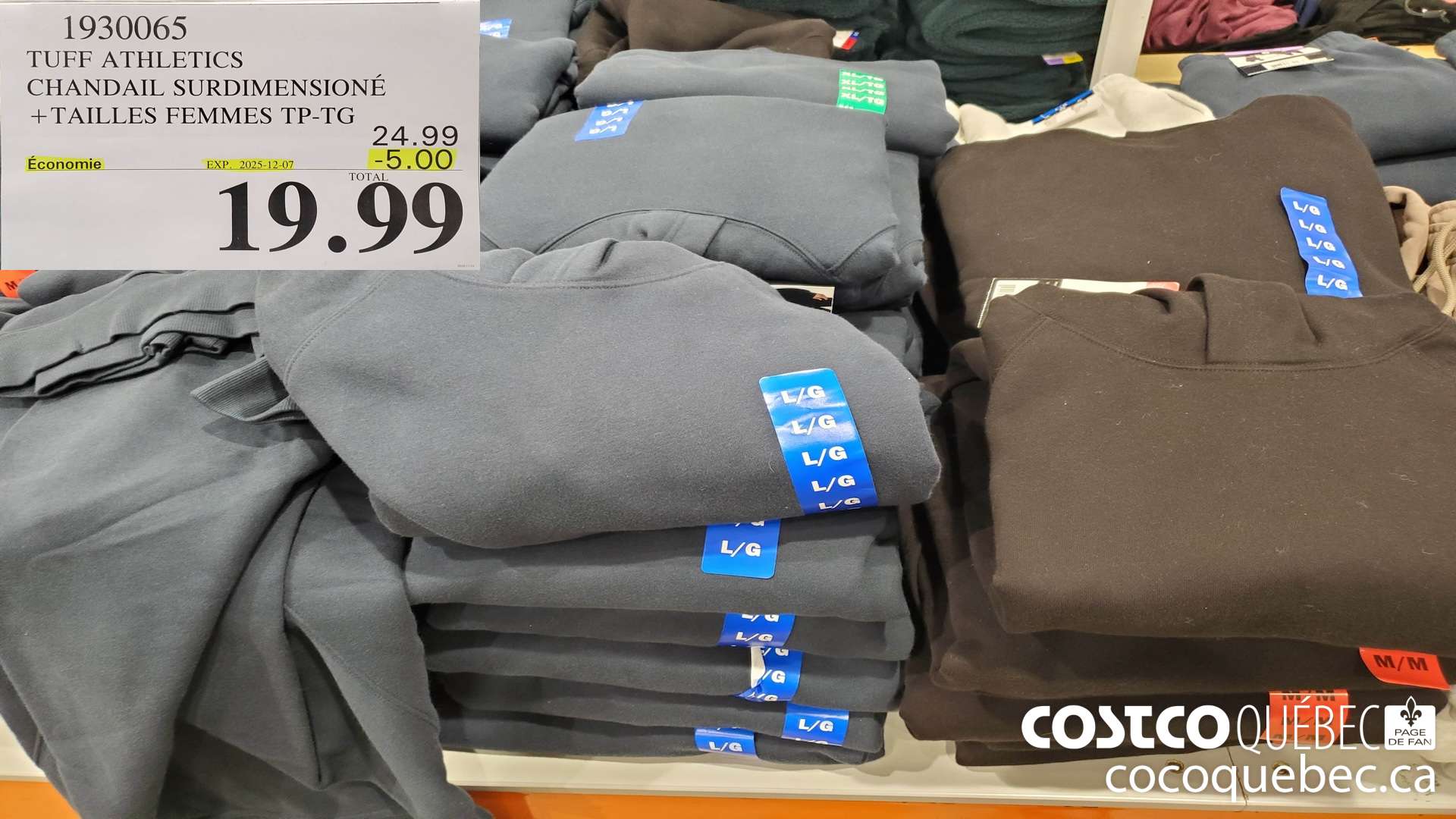 1930065 TUFF ATHLETICS CHANDAIL SURDIMENSIONE +TAILLES FEMMES TP-TG ($5.00 INSTANT SAVINGS EXPIRES ON 2025-12-07) $19.99