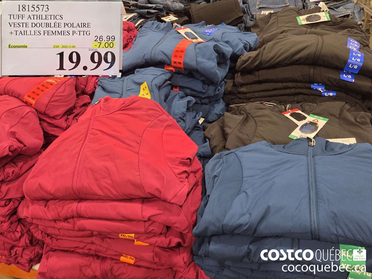1815573 TUFF ATHLETICS VESTE DOUBLEE POLAIRE TAILLES FEMMES P-TTG ($7.00 INSTANT SAVINGS EXPIRES ON 2025-11-09) $19.99