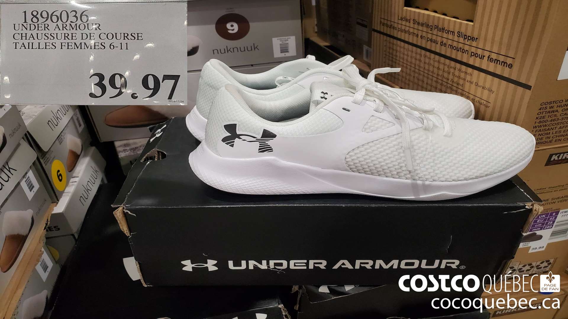 1896036 | UNDER ARMOUR | CHAUSSURE DE COURSE TAILLES FEMMES 6-11  $39.97