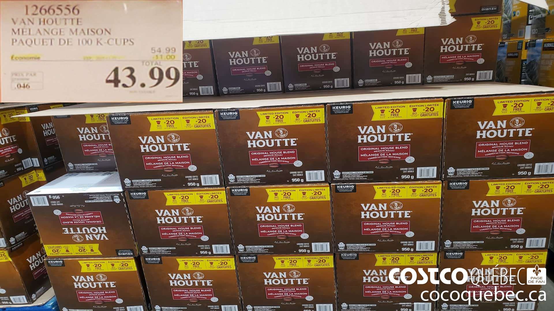 1266556 VAN HOUTTE MELANGE MAISON PAQUET DE 100 K-CUPS ($11.00 INSTANT SAVINGS EXPIRES ON 2025-11-23) $43.99