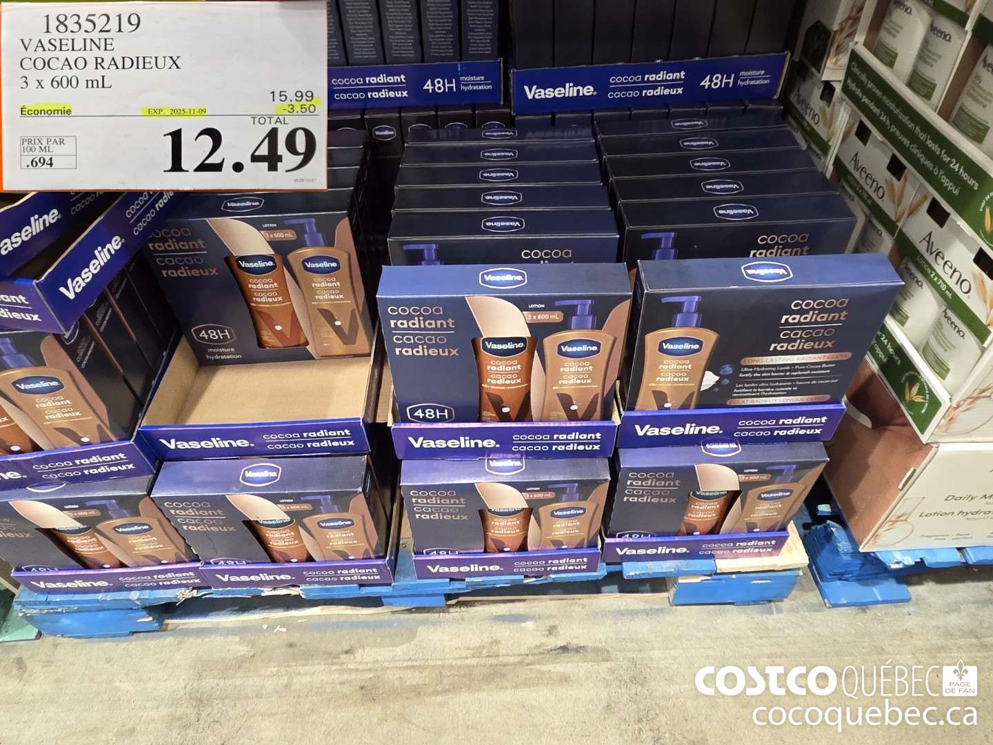 1835219 VASELINE COCAO RADIEUX 3 X 600ML ($3.50 INSTANT SAVINGS EXPIRES ON 2025-11-09) $12.49