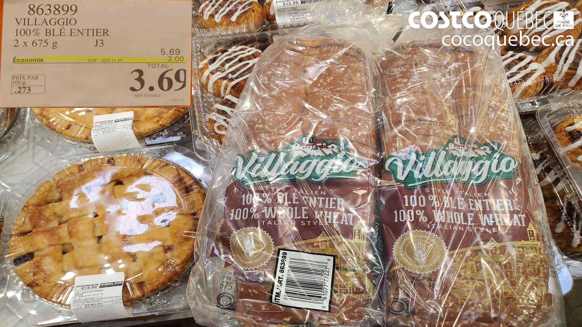 863899 VILLAGGIO 100% BLE ENTIER ($2.00 INSTANT SAVINGS EXPIRES ON 2025-11-30) $3.69