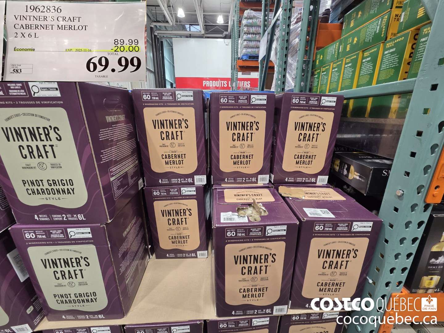 1962836 VINTNER'S CRAFT CABERNET MERLOT 2 X 6L ($20.00 INSTANT SAVINGS EXPIRES ON 2025-11-16) $69.99