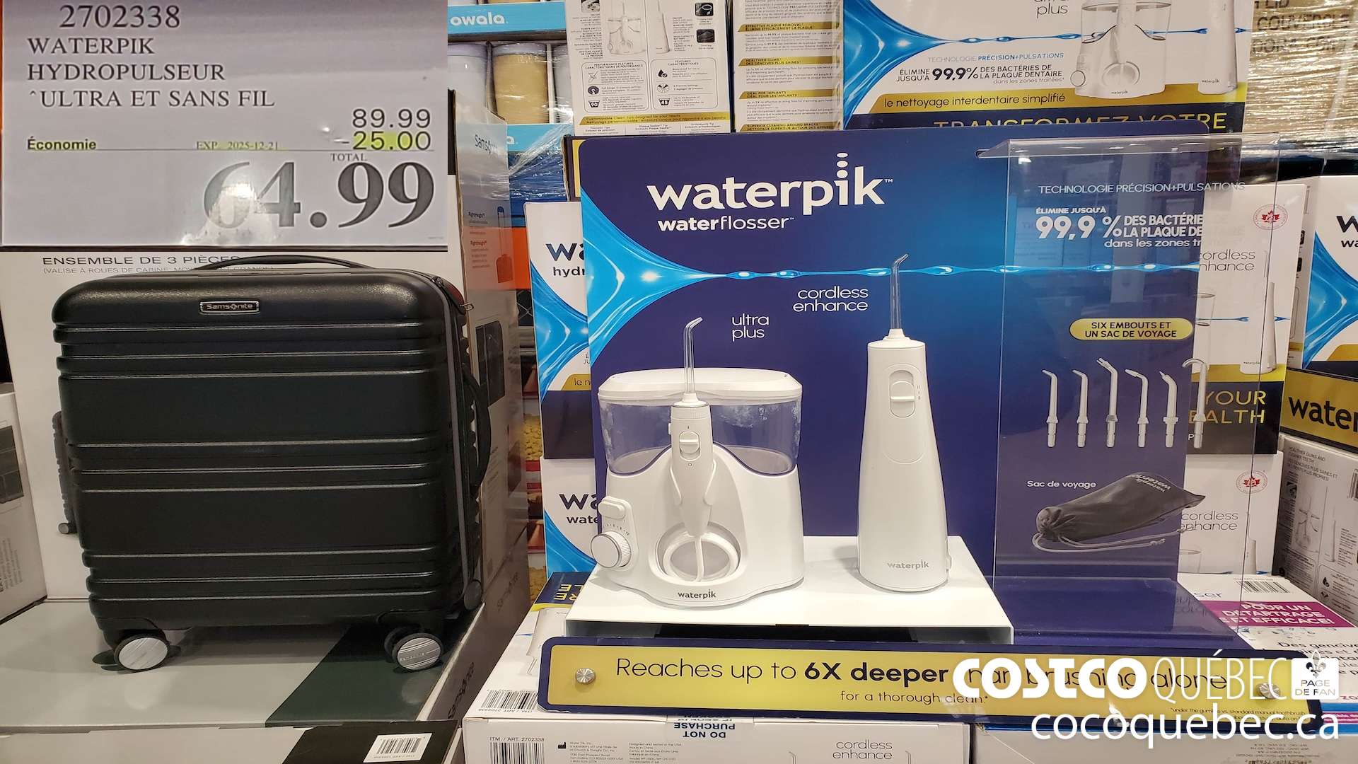 2702338 WATERPIK HYDROPULSEUR ULTRA ET SANS FIL ($25.00 INSTANT SAVINGS EXPIRES ON 2025-12-21) $64.99