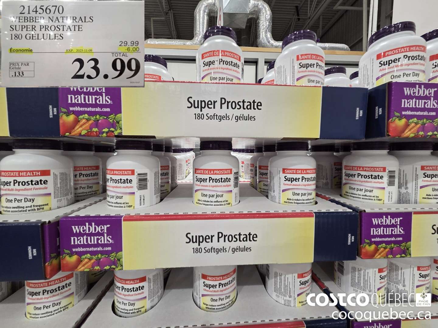 2145670 WEBBER NATURALS SUPER PROSTATE 180 GELULES  ($6.00 INSTANT SAVINGS EXPIRES ON 2025-11-09) $23.99