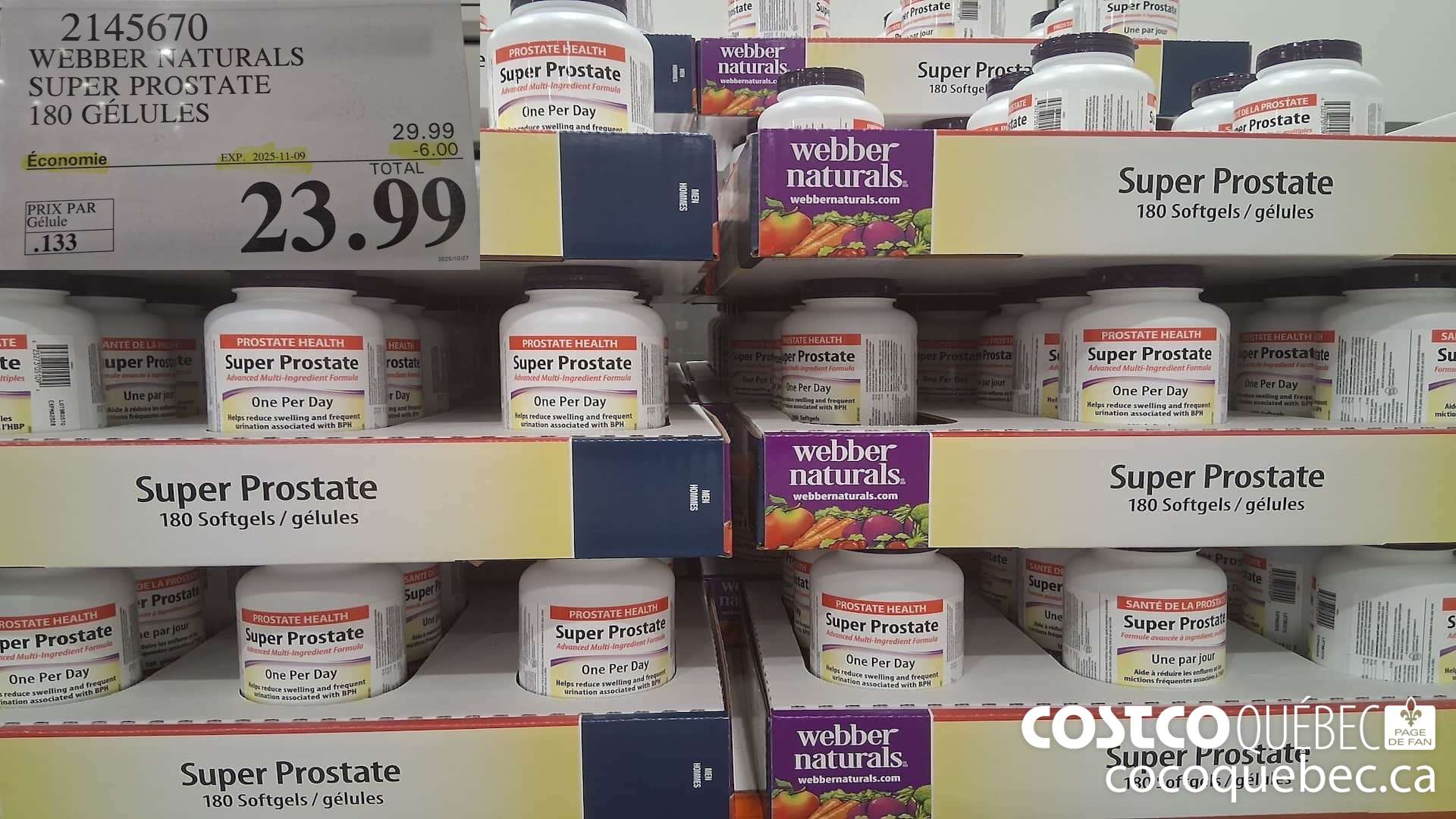 2145670 WEBBER NATURALS SUPER PROSTATE 180 GELULES  ($6.00 INSTANT SAVINGS EXPIRES ON 2025-11-09) $23.99