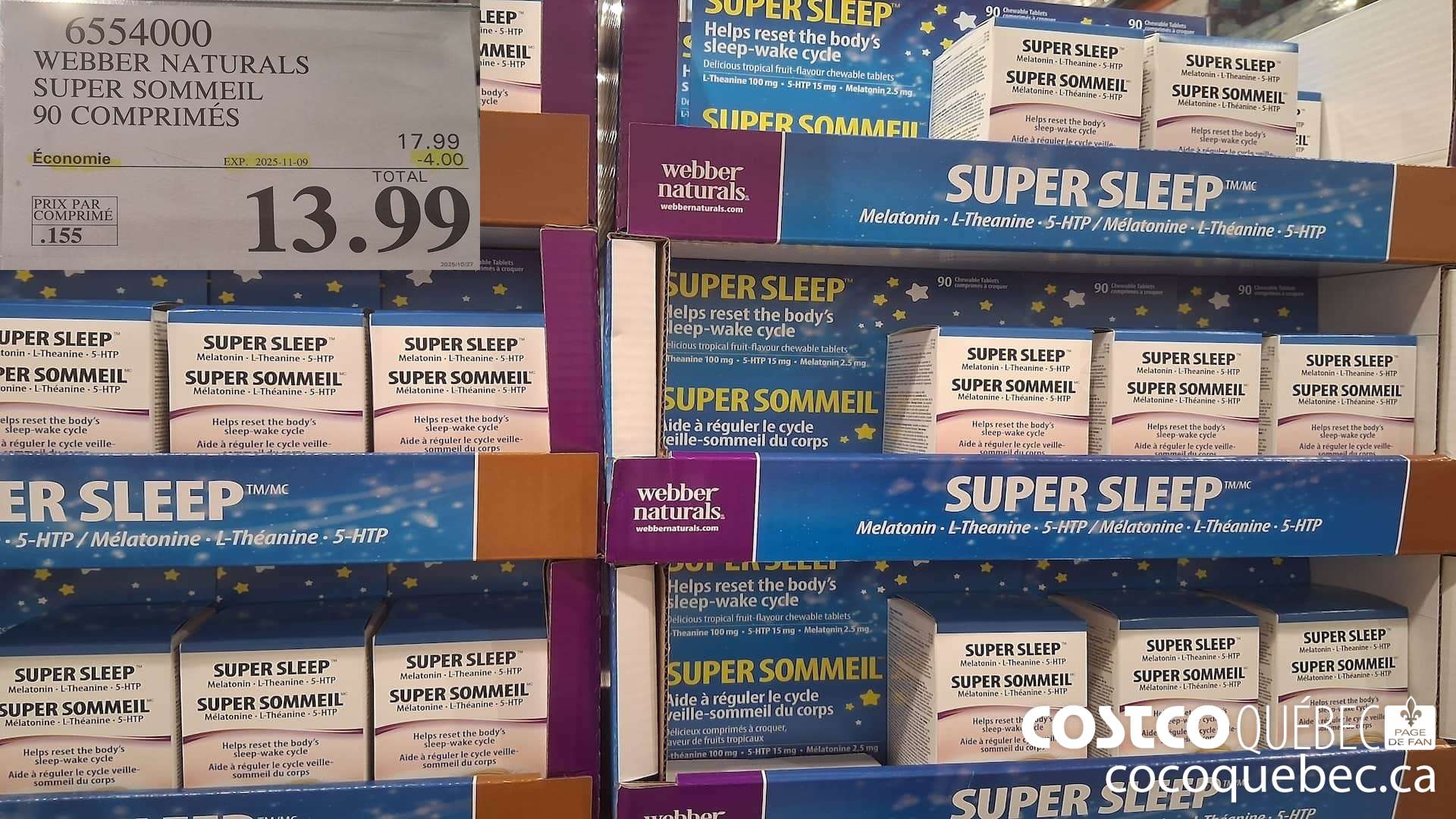 6554000 WEBBER NATURALS SUPER SLEEP 90 COMPRIMES  ($4.00 INSTANT SAVINGS EXPIRES ON 2025-11-09) $13.99