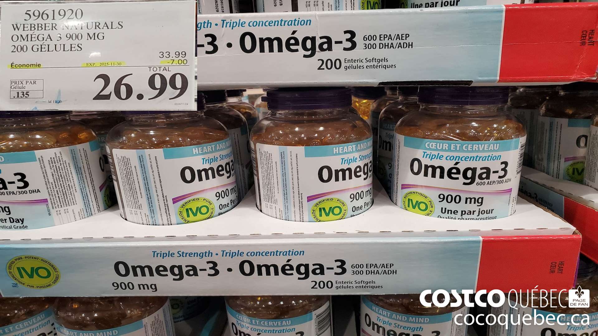 5961920 WEBBER NATURALS TRIPLE CONCENTRATION OMEGA ($7.00 INSTANT SAVINGS EXPIRES ON 2025-11-30) $26.99