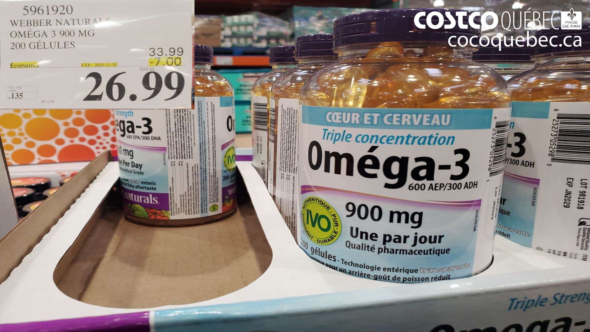 5961920 WEBBER NATURALS TRIPLE CONCENTRATION OMEGA ($7.00 INSTANT SAVINGS EXPIRES ON 2025-11-30) $26.99