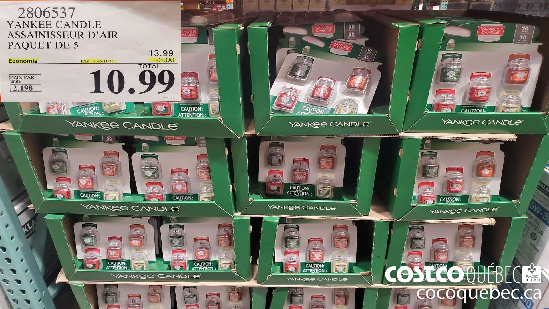 2806537 YANKEE CANDLE ASSAINISSEUR D'AIR PAQUET DE 5  ($3.00 INSTANT SAVINGS EXPIRES ON 2025-11-23) $10.99