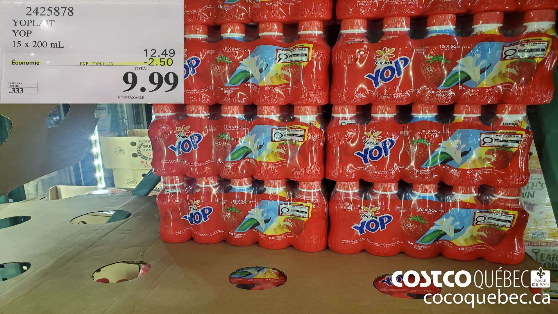 2425878 YOPLAIT YOP 15 x 200 mL ($2.50 INSTANT SAVINGS EXPIRES ON 2025-11-23) $9.99