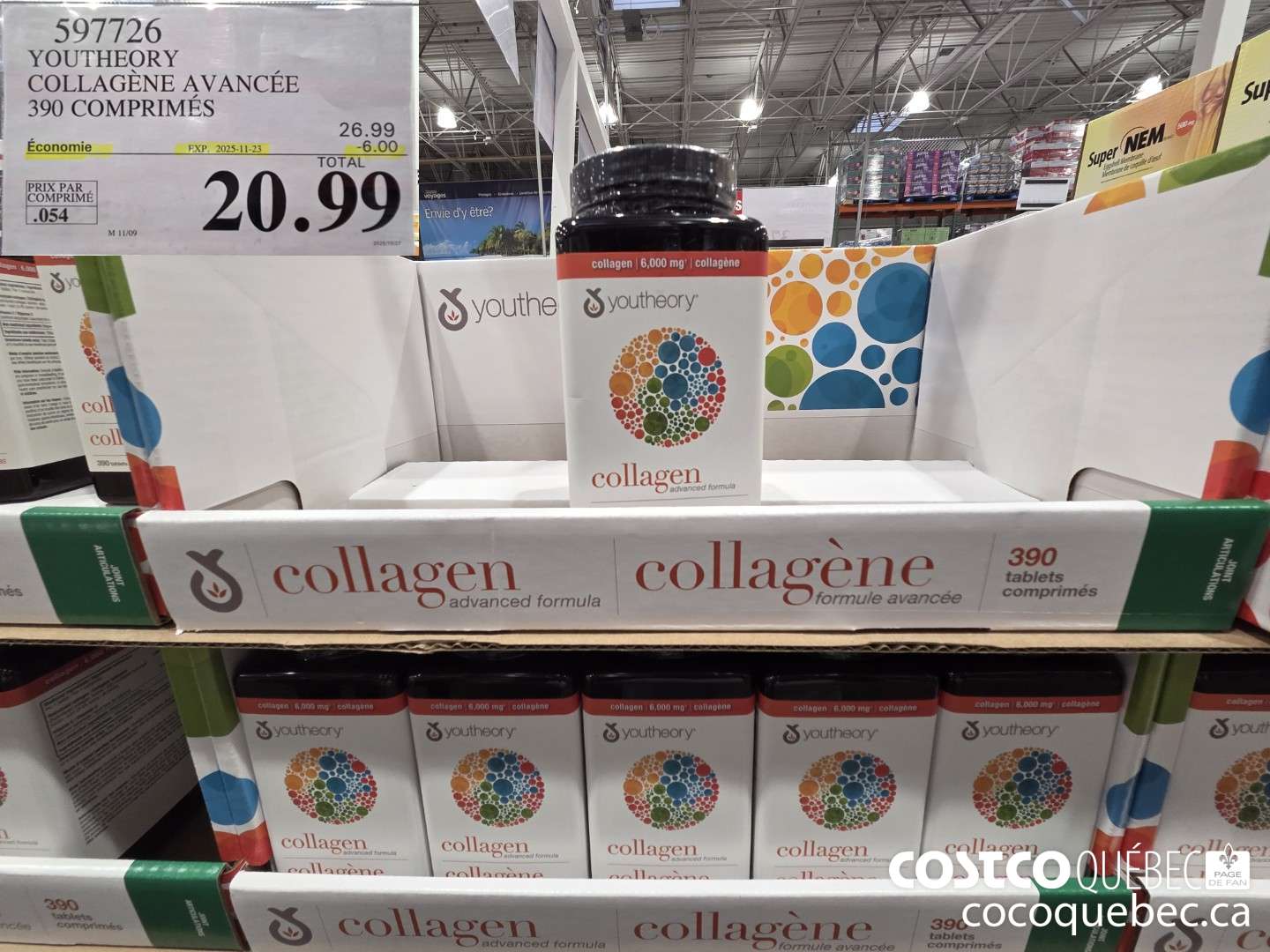 597726 YOUTHEORY COLLAGENE AVANCEE 390 COMPRIMES ($6.00 INSTANT SAVINGS EXPIRES ON 2025-11-23) $20.99