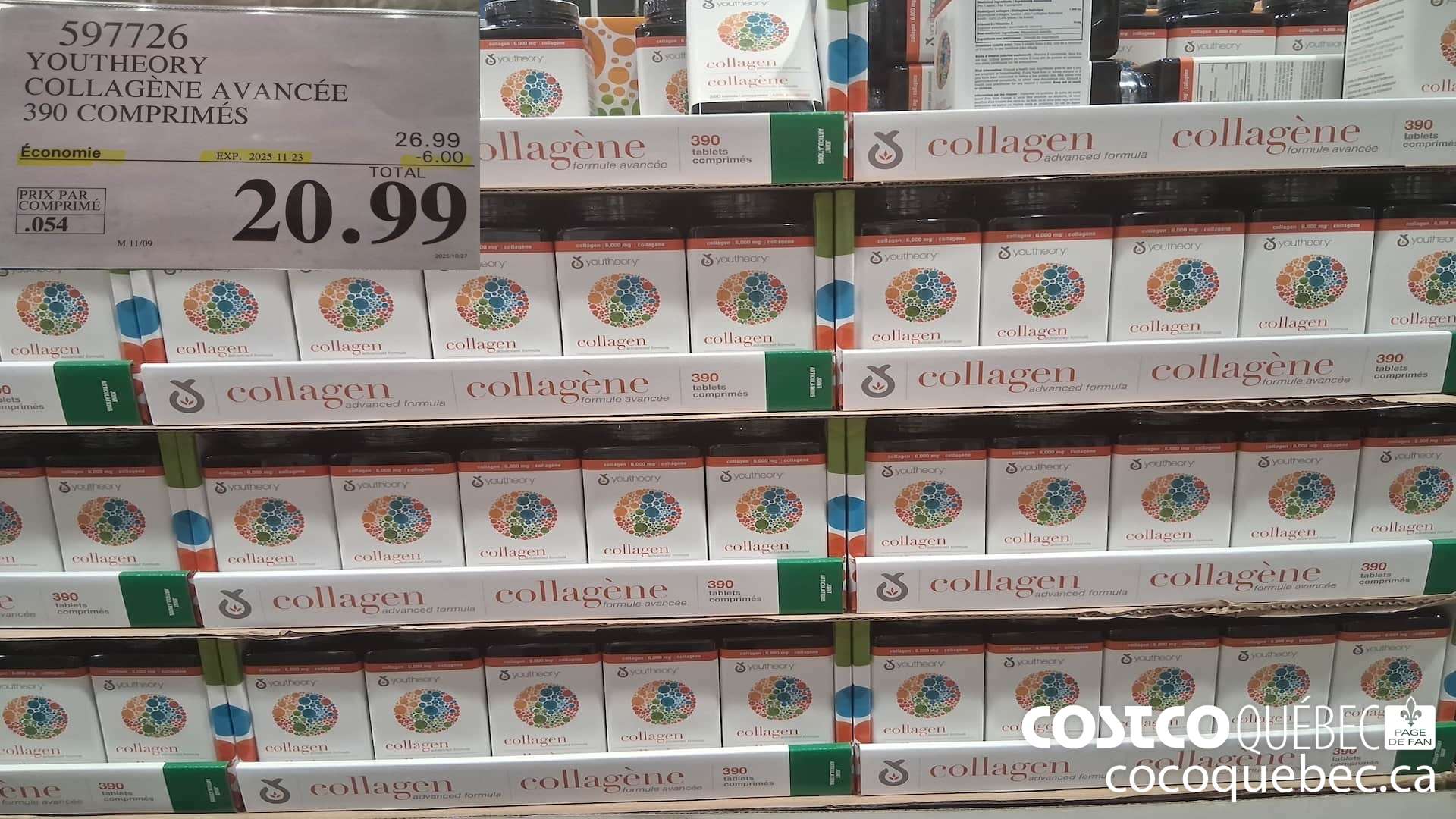 597726 YOUTHEORY COLLAGENE AVANCEE 390 COMPRIMES ($6.00 INSTANT SAVINGS EXPIRES ON 2025-11-23) $20.99