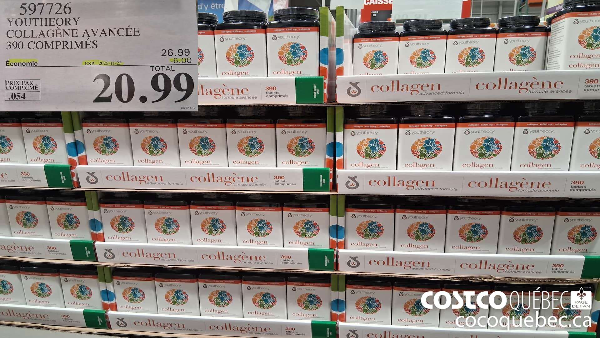 597726 YOUTHEORY COLLAGENE AVANCEE 390 COMPRIMES ($6.00 INSTANT SAVINGS EXPIRES ON 2025-11-23) $20.99