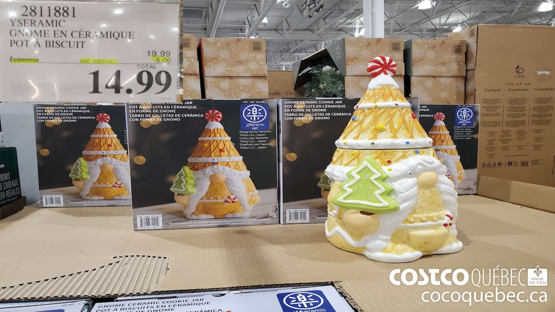 2811881 YSERAMIC GNOME EN CERAMIQUE POT A BISCUIT ($5.00 INSTANT SAVINGS EXPIRES ON 2025-11-30) $14.99