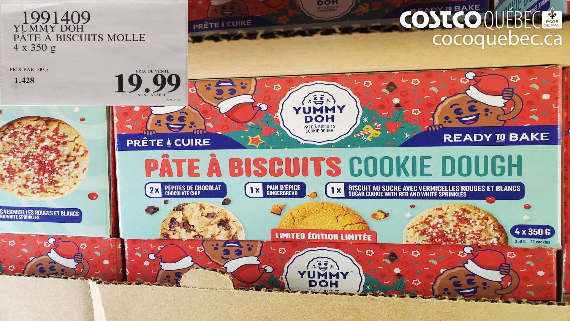 1991409 YUMMY DOH PATE A BISCUITS MOLLE 4x 350 g $19.99