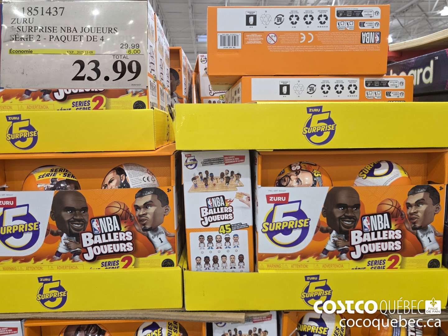 1851437 ZURU 5 SURPRISE NBA JOUEURS SERIE 2 PAQUET DE 4 ($6.00 INSTANT SAVINGS EXPIRES ON 2025-11-09) $23.99