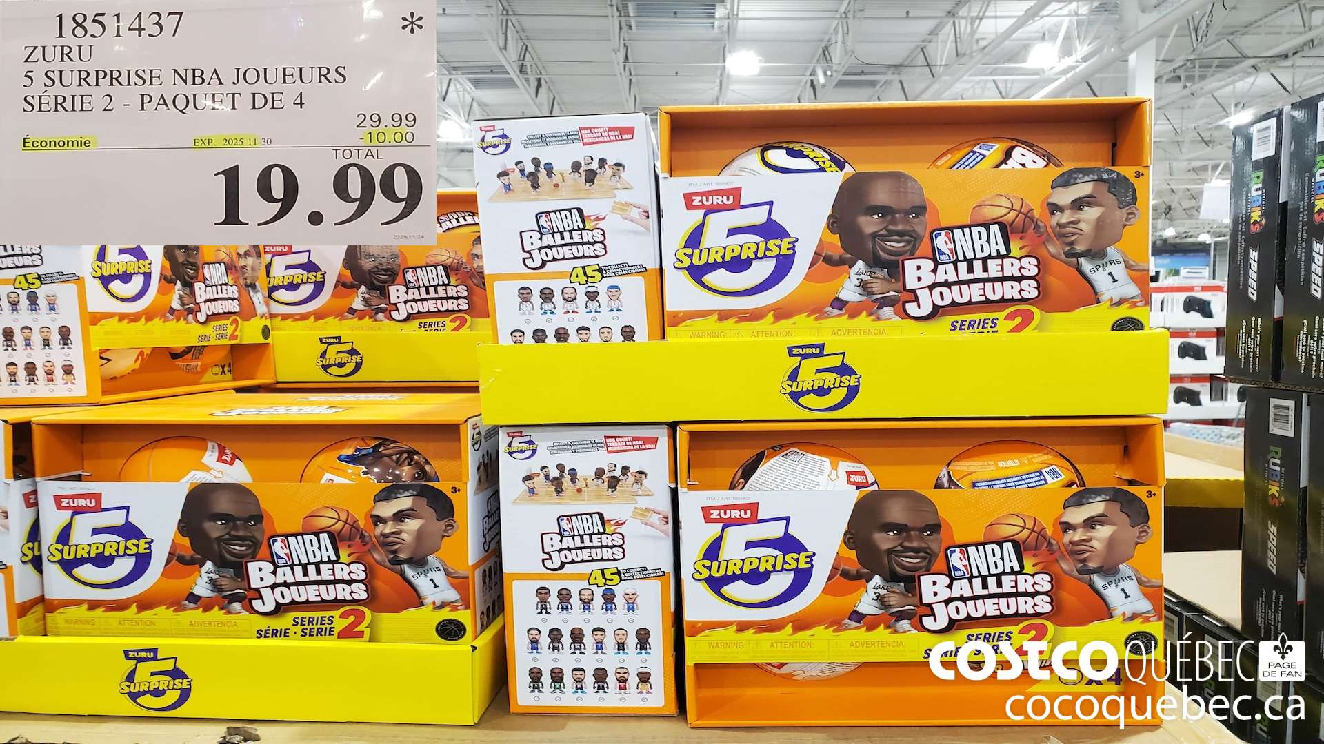 1851437 ZURU 5 SURPRISE NBA JOUEURS SERIE 2 PAQUET DE 4 ($10.00 INSTANT SAVINGS EXPIRES ON 2025-11-30) $19.99