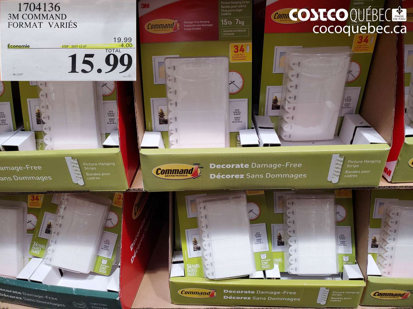 1704136 3M COMMAND FORMAT VARIÉS ($4.00 INSTANT SAVINGS EXPIRES ON 2025-12-07) $15.99