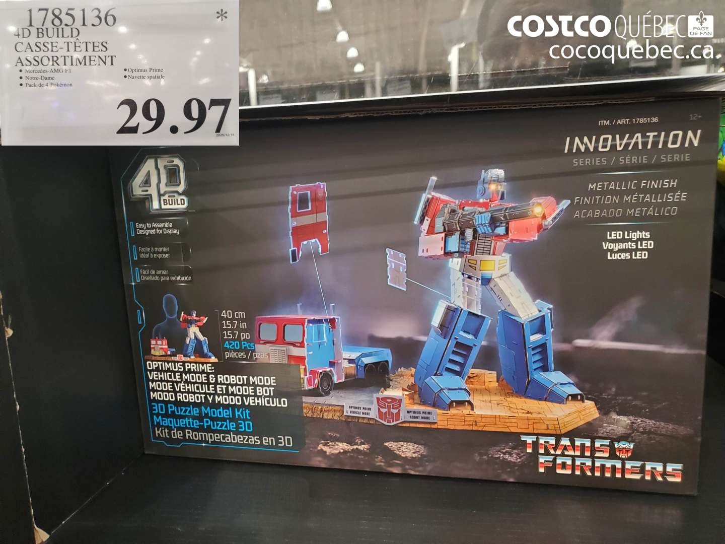 1785136 4D BUILD CASSE-TÊTES ASSORTIMENT $29.97