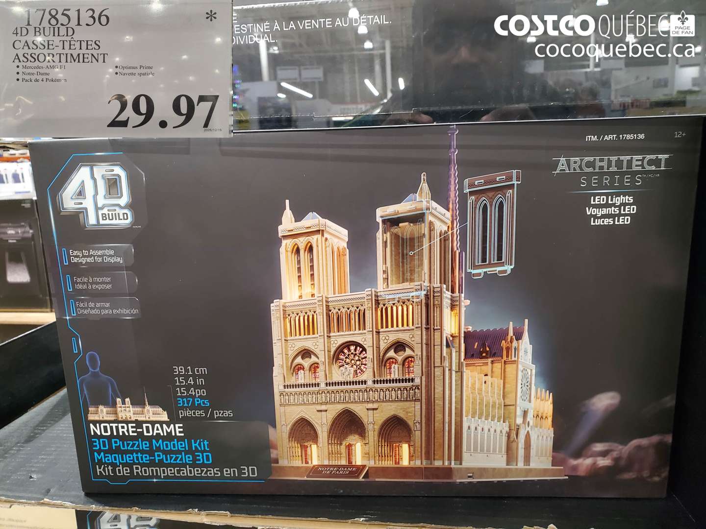 1785136 4D BUILD CASSE-TÊTES ASSORTIMENT $29.97