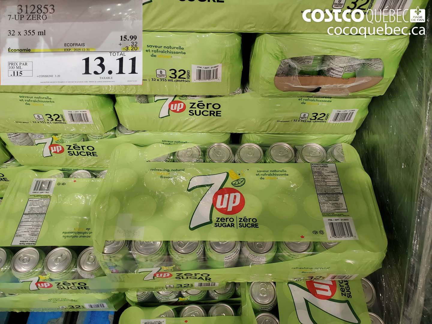 312853 7-UP ZERO ($3.20 INSTANT SAVINGS EXPIRES ON 2025-12-31) $13.11