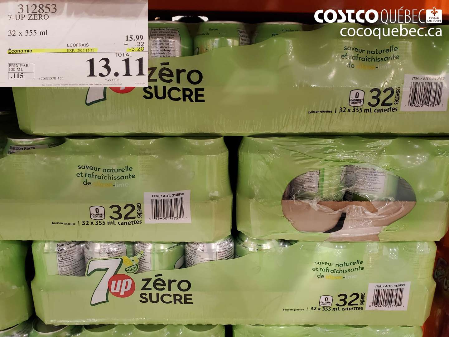 312853 7-UP ZERO ($3.20 INSTANT SAVINGS EXPIRES ON 2025-12-31) $13.11
