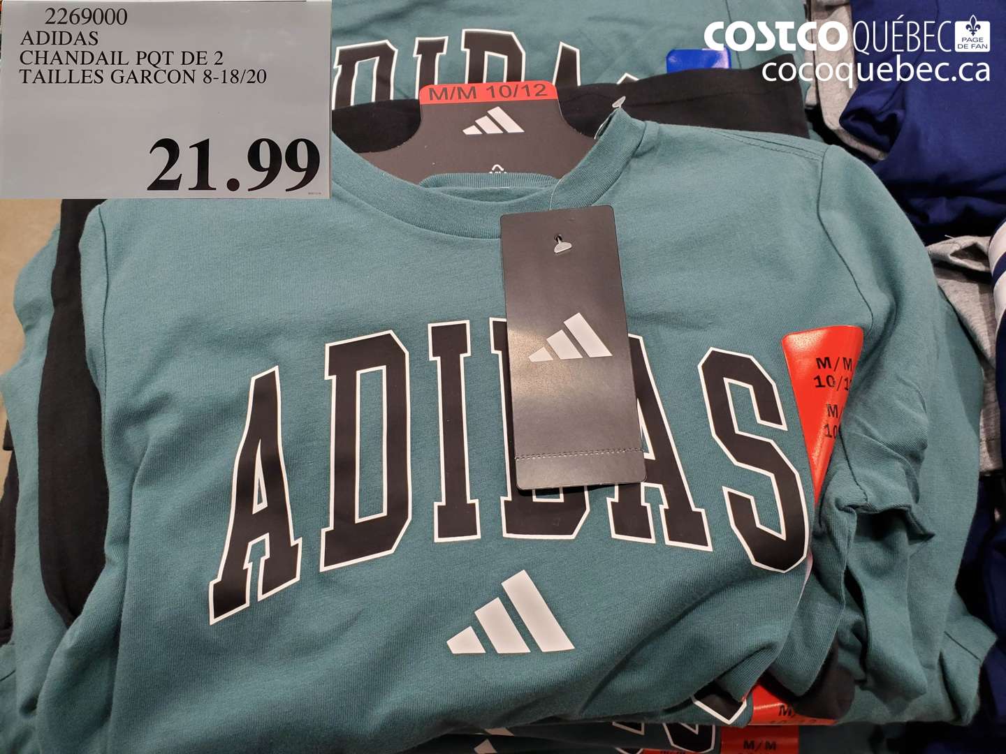 2269000 ADIDAS CHANDAL PQT DE 2 TAILLES GARCON 8-18/20 $21.99