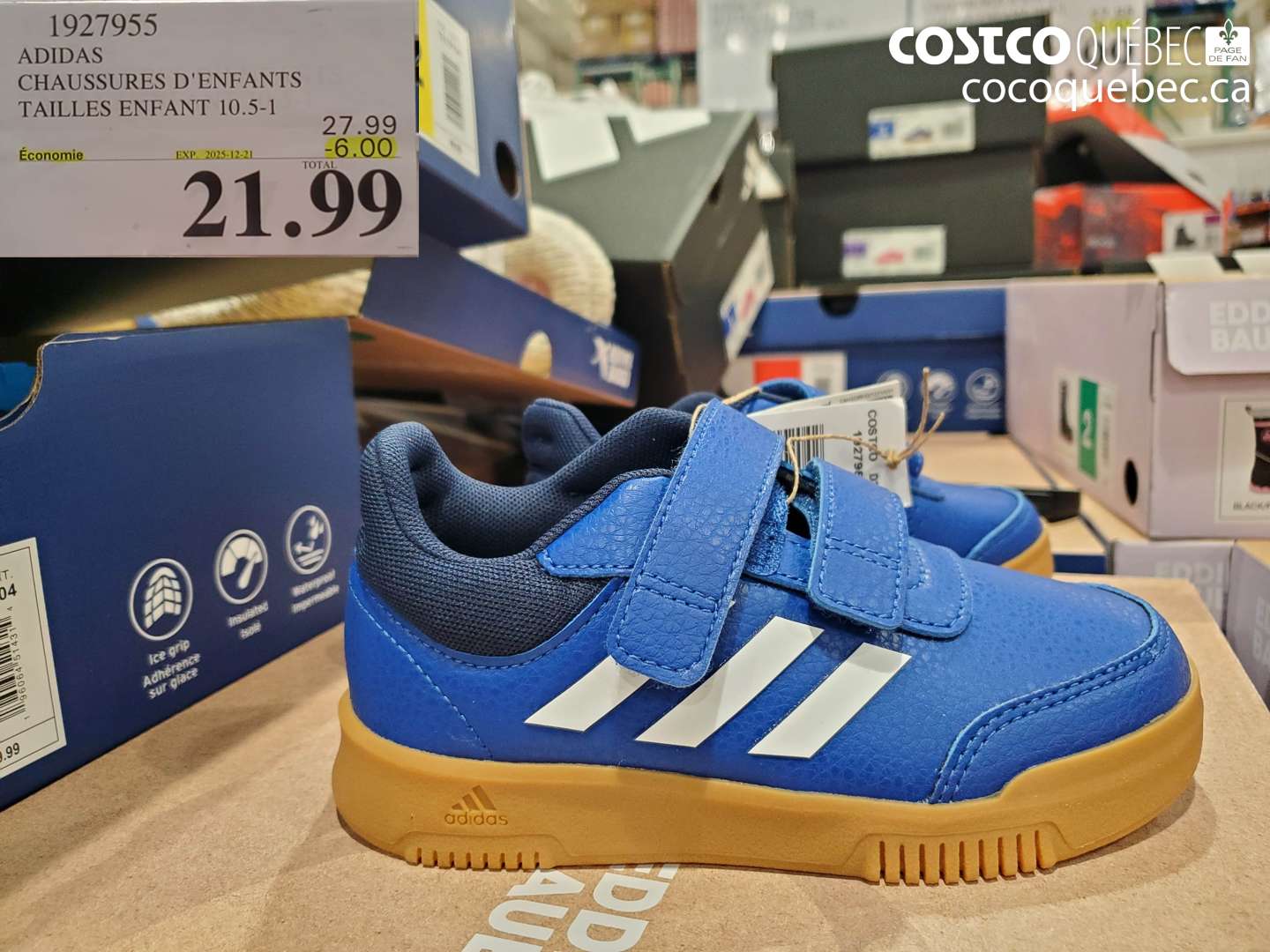 1927955 ADIDAS CHAUSSURES D'ENFANTS TAILLES ENFANT 10.5-1 ($6.00 INSTANT SAVINGS EXPIRES ON 2025-12-24) $21.99