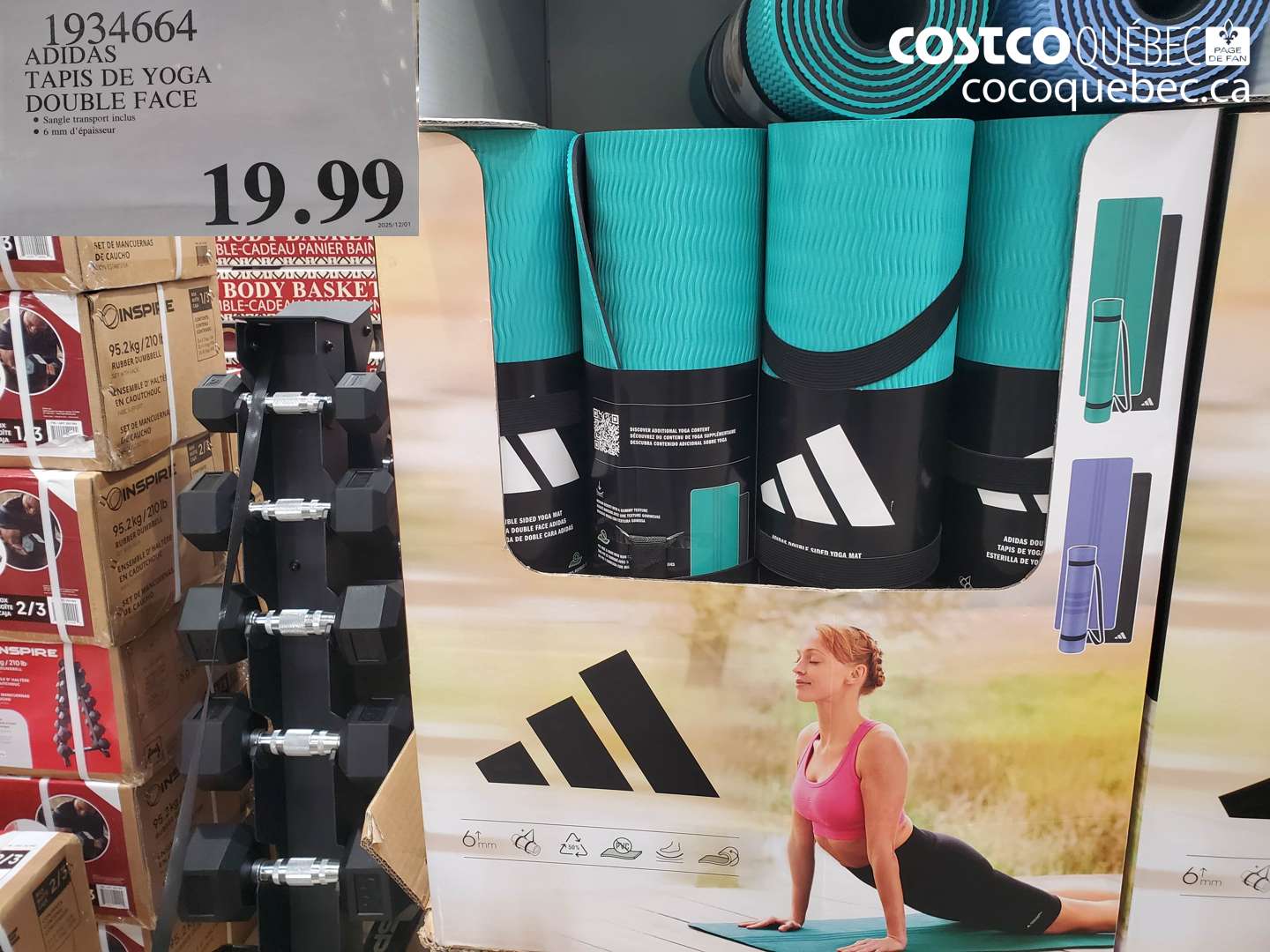 1934664 ADIDAS TAPIS DE YOGA DOUBLE FACE $19.99