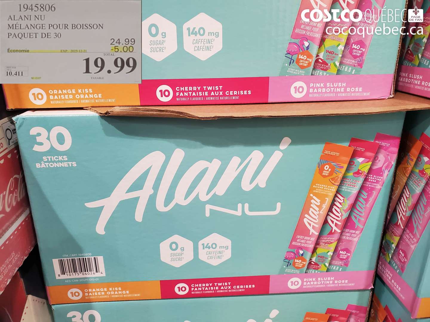 1945806 ALANI NI MELANGE POUR BOISSON PAQUET DE 30 ($5.00 INSTANT SAVINGS EXPIRES ON 2025-12-21) $19.99